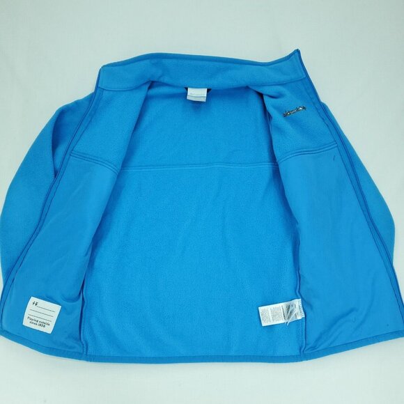 Columbia Fuller Ridge Fleece Jacket Unisex Boys Large 14/16 Aqua Blue Full Zip - Picture 4 of 13